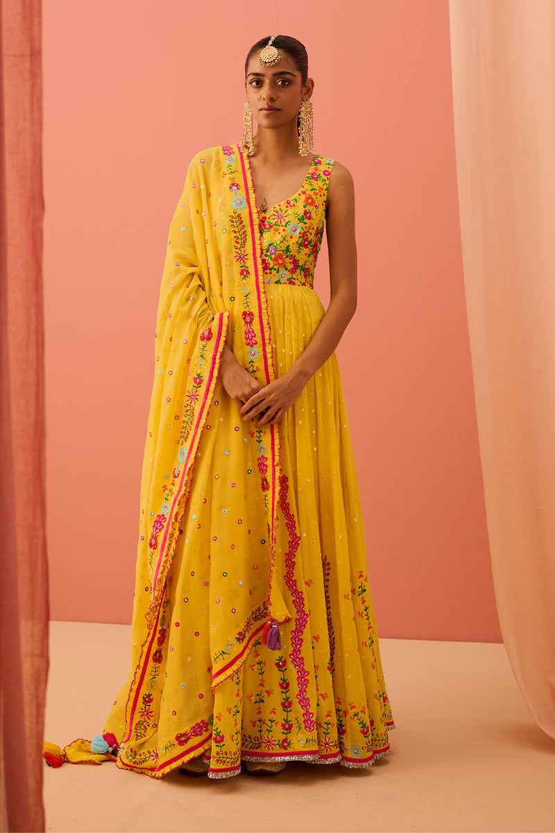 Gilded Gold Anarkali main image 1