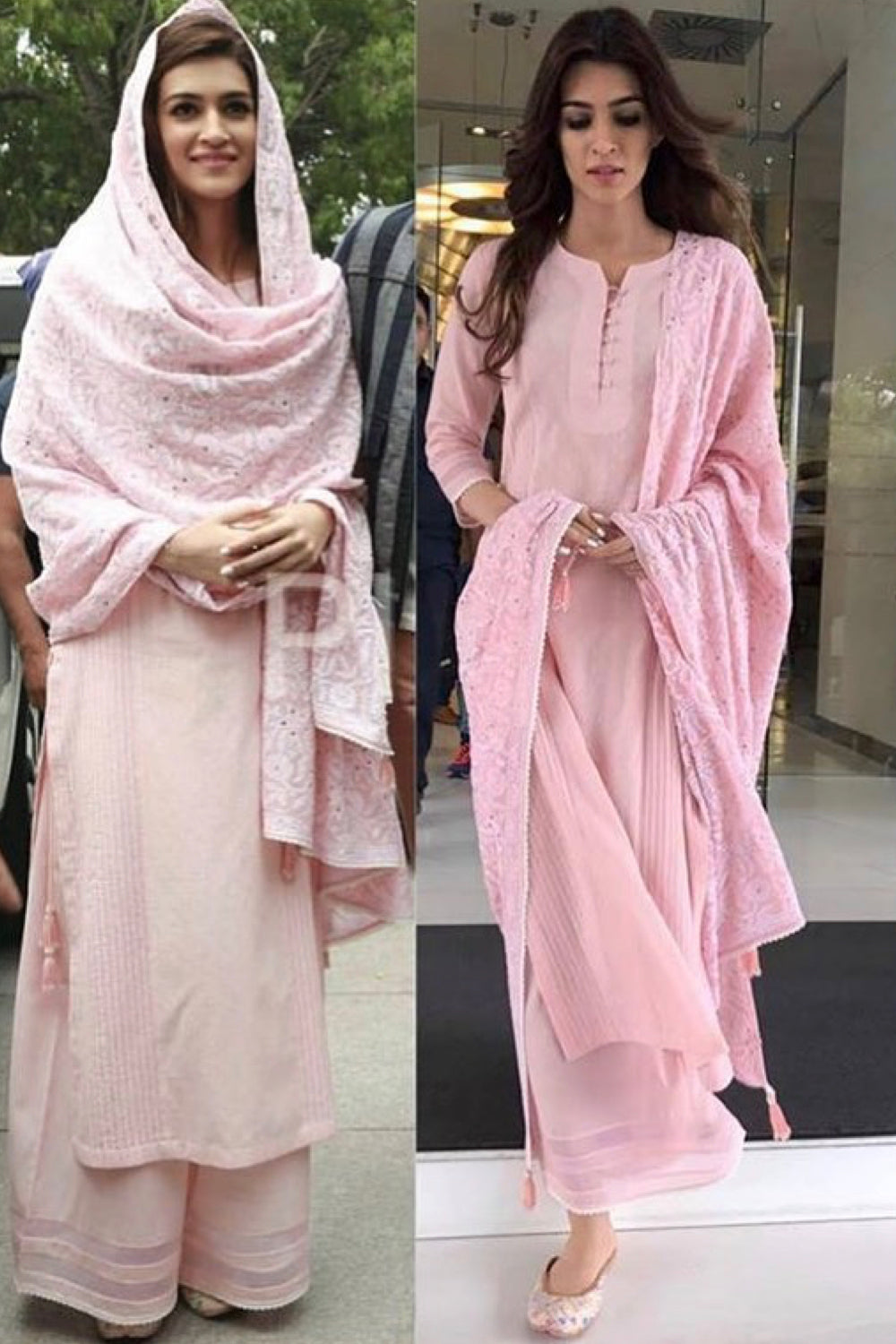 Kriti Sanon in our Pretty In Pink Kurta Set – Sukriti and Aakriti