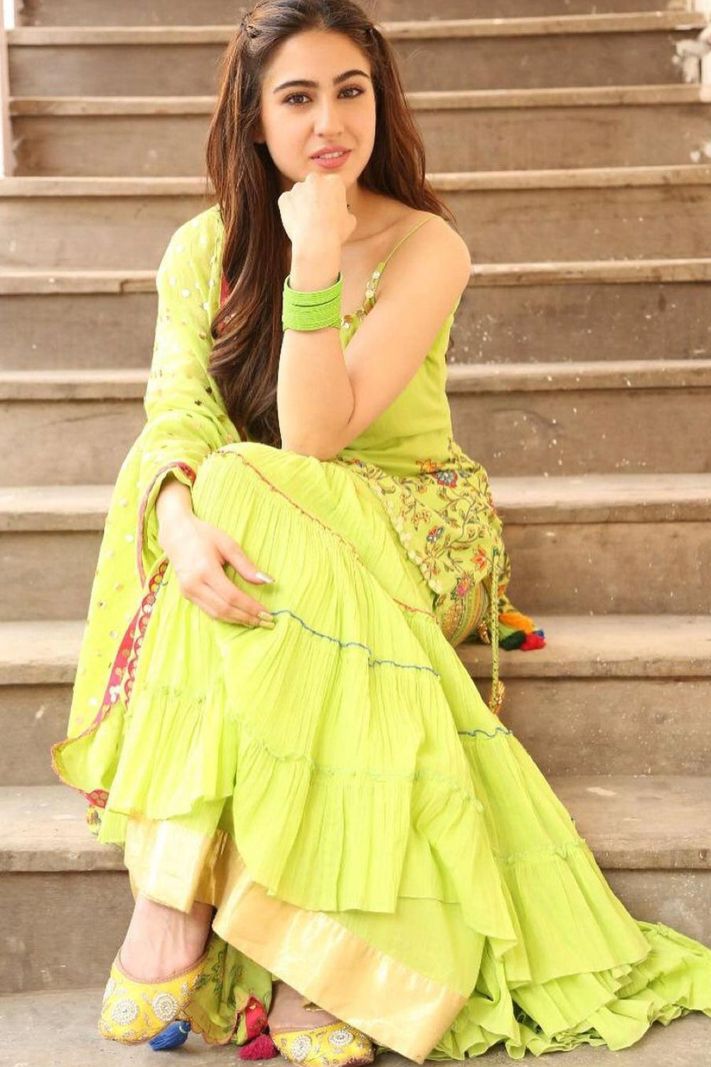 Sara Ali Khan in our Green Sharara Set